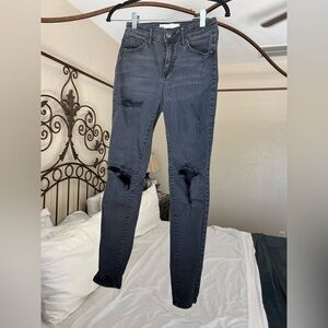 RSQ Women's Distressed High Rise Jeans - Black